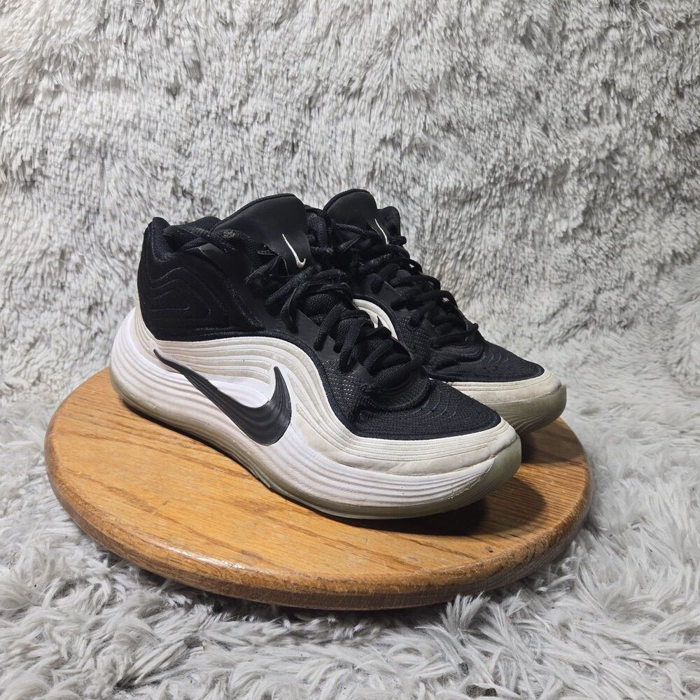 Nike Precision 8 Mid Mens Black White Ice Blue Basketball Shoe Size 9.5 Athletic